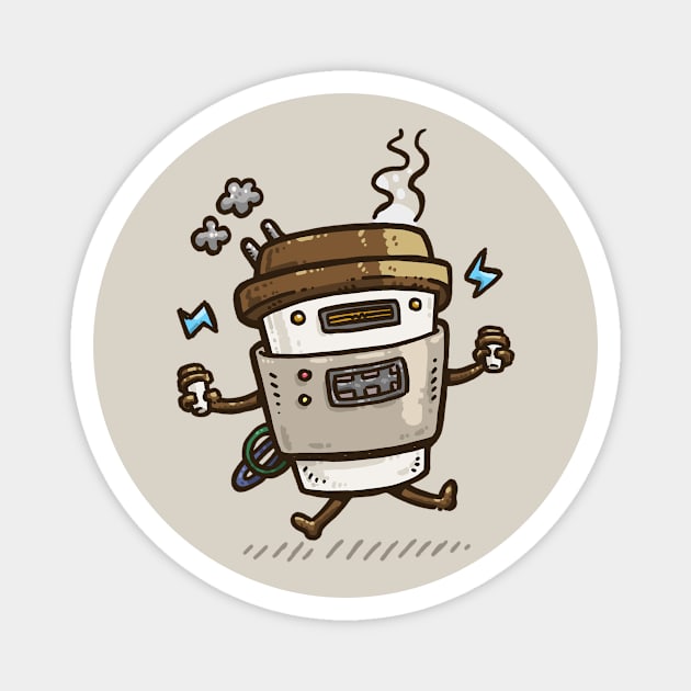 Latte Bot Magnet by nickv47